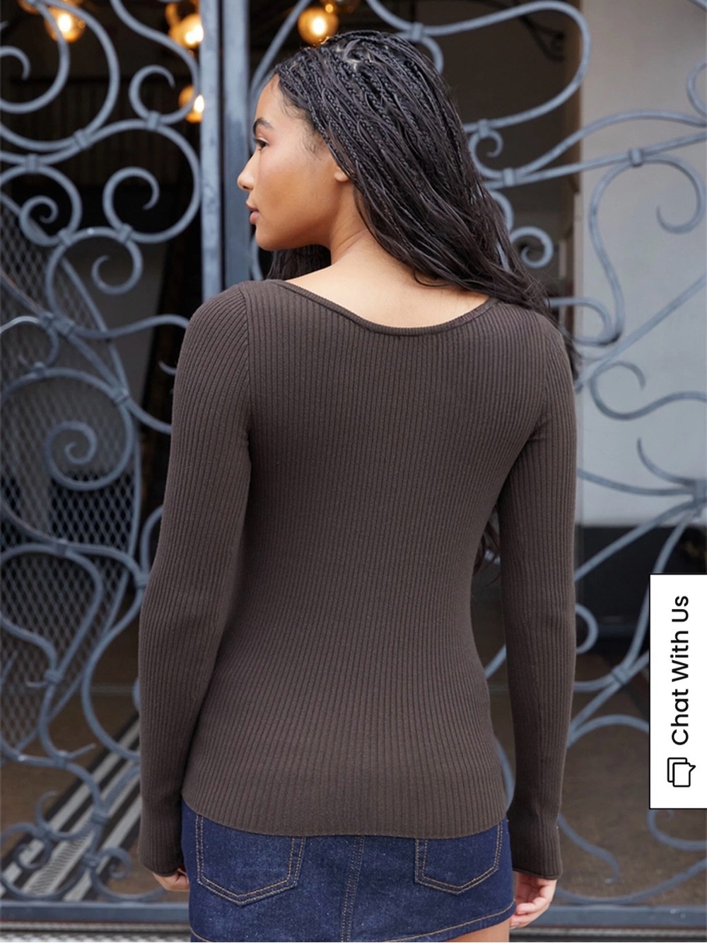 Jennie Ribbed Long Sleeve Top - Picture 3 of 6